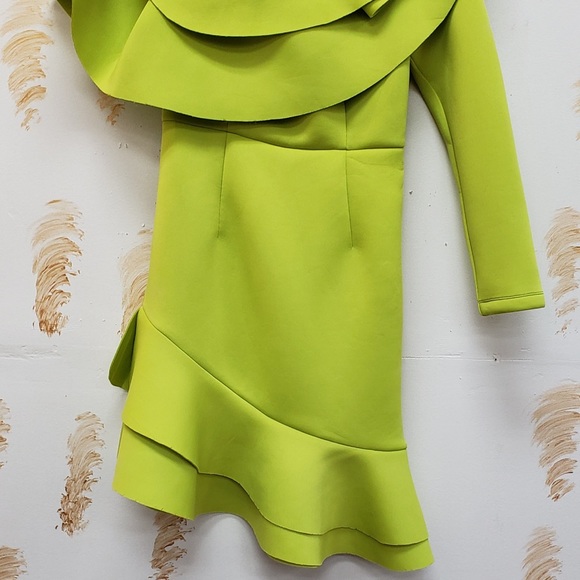 Green one shoulder mini dress - Picture 2 of 2